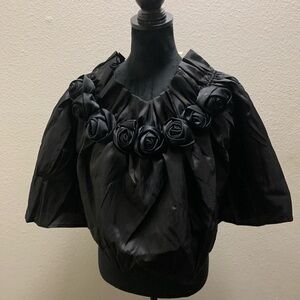 Elegant Black Floral Women's Top